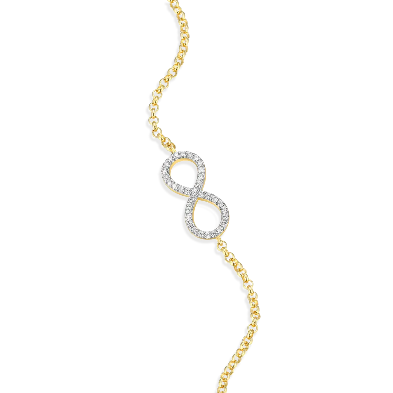 Monte Luna .925 14K Gold Plated Infinity Bracelet with Lab Grown Diamonds 1/10TW Monte Luna .925 14K Gold Plated Infinity Bracelet with Lab Grown Diamonds 1/10TW