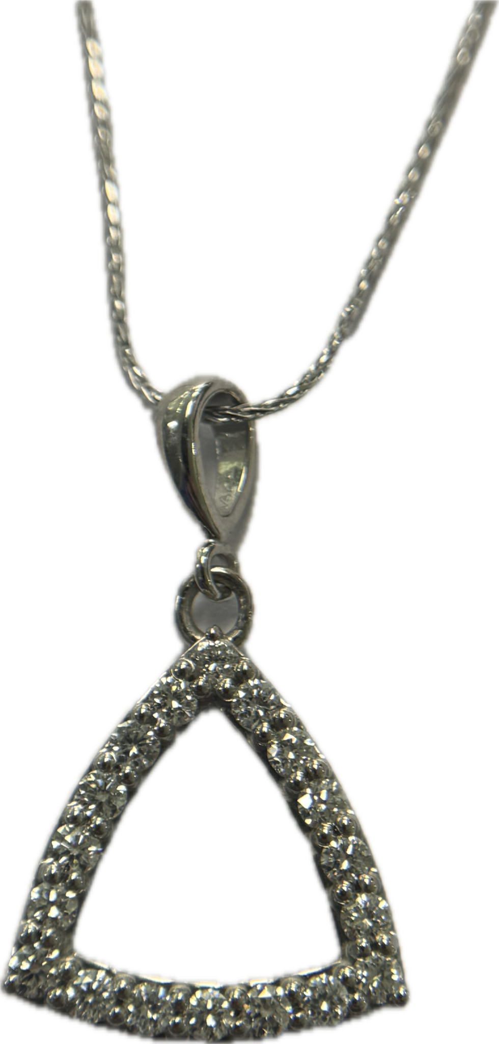 14KW Lab Grown Triangle Pendants .53CTW