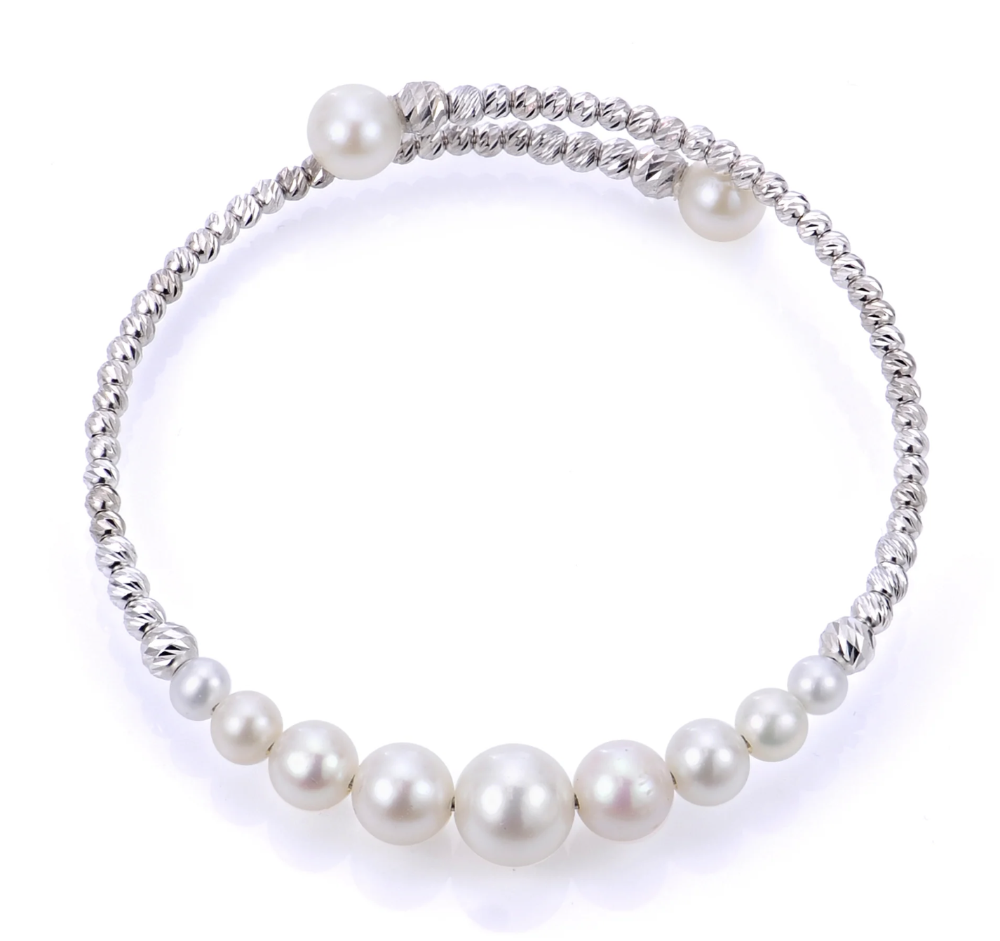Imperial .925 Graduated Pearl Cuff Bracelet