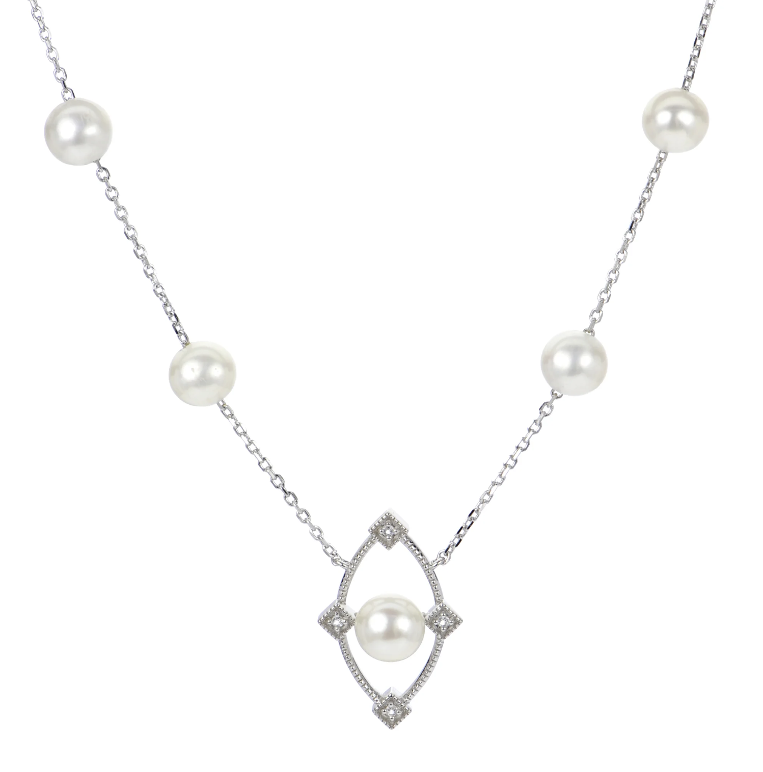 Imperial .925 Pearl &  White Topaz Necklace
