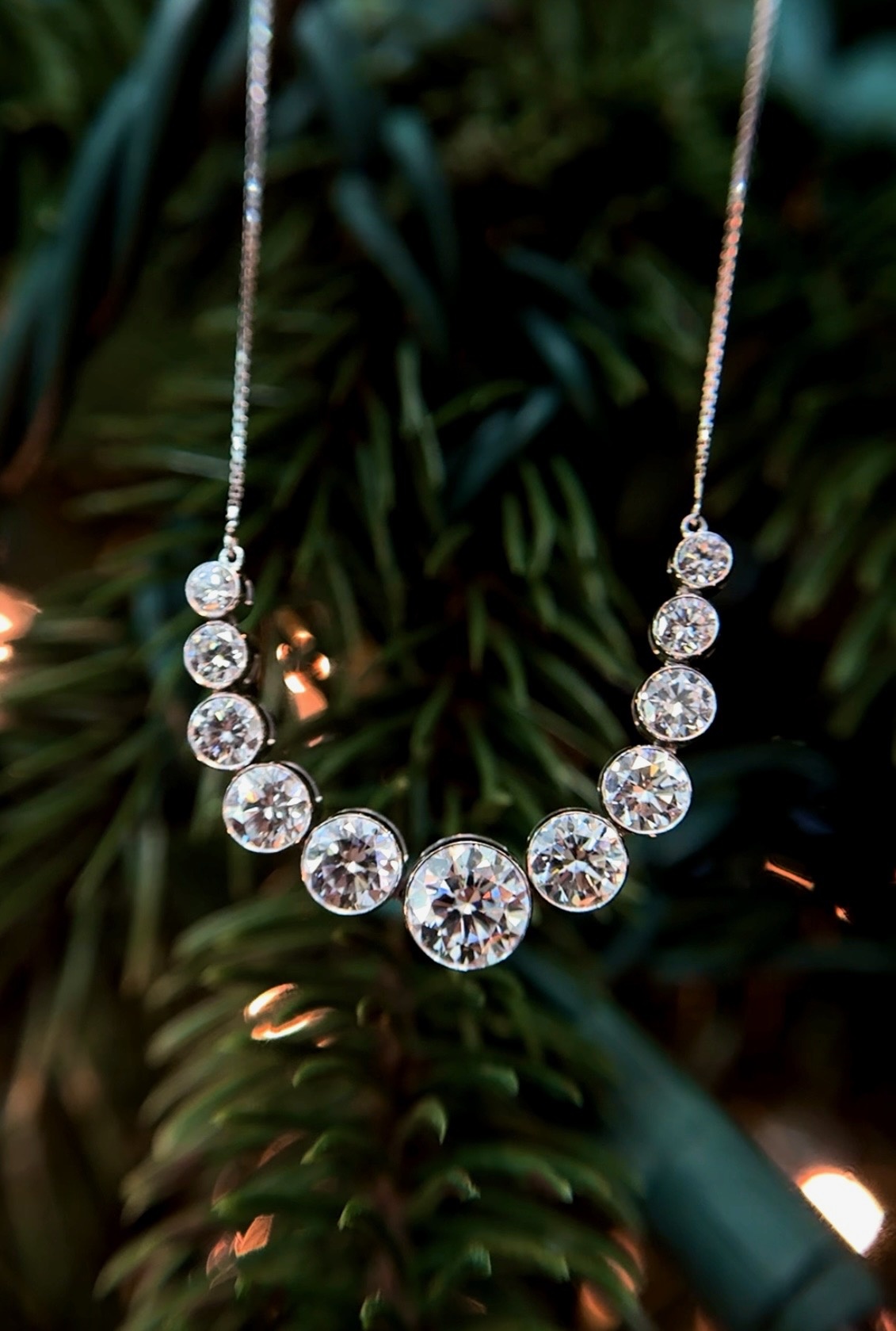 Revelation 14KW 3.46CTW Bezel Set Diamond Necklace Revelation 14KW 3.46CTW Bezel Set Diamond Necklace