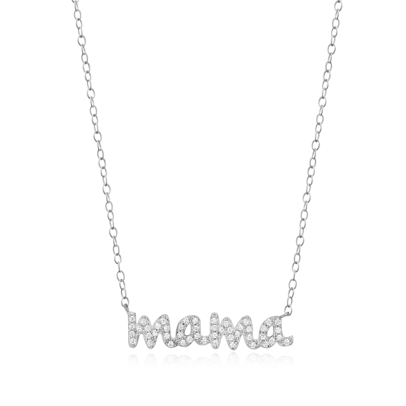 Monte Luna 'Mama' Statement Necklace in Rhodium Plated Sterling Silver with Lab Diamonds