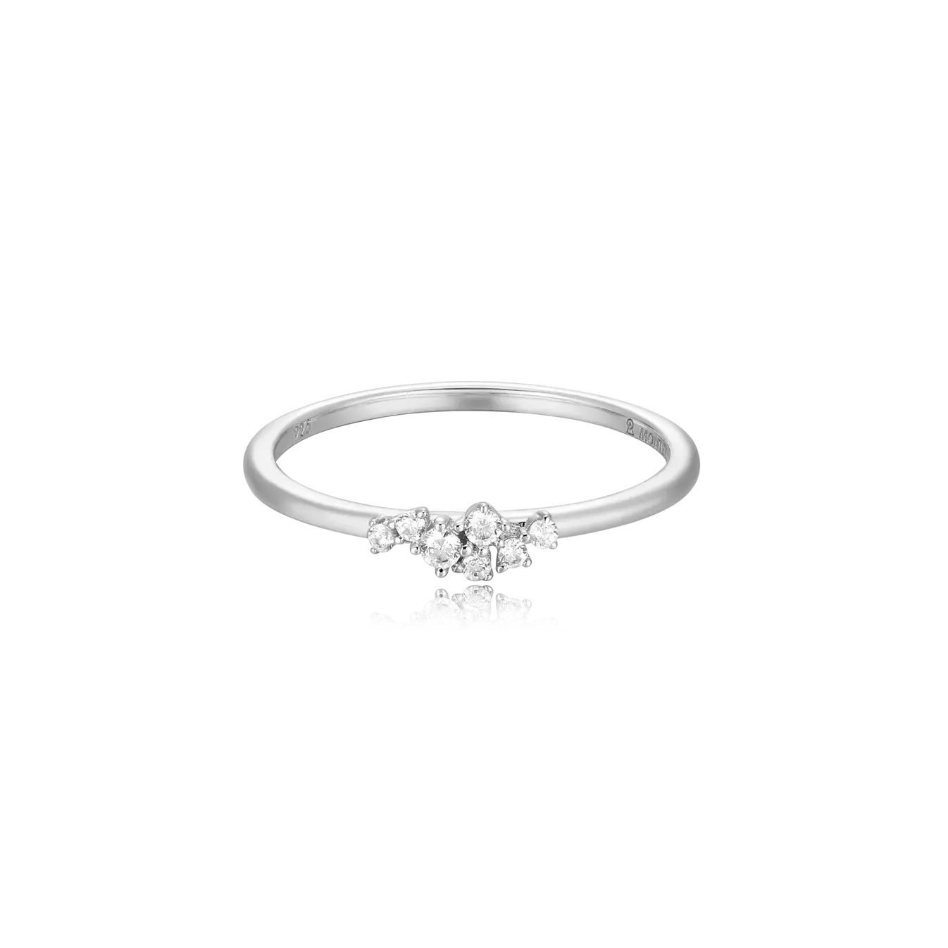 Monte Luna Lab Created Diamond Scatter Stackable Ring in Rhodium-Plated Sterling Silver