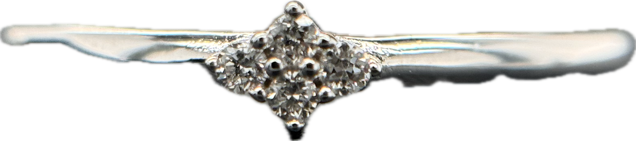 Monte Luna Rhodium Plated Cluster Ring with Lab Diamonds