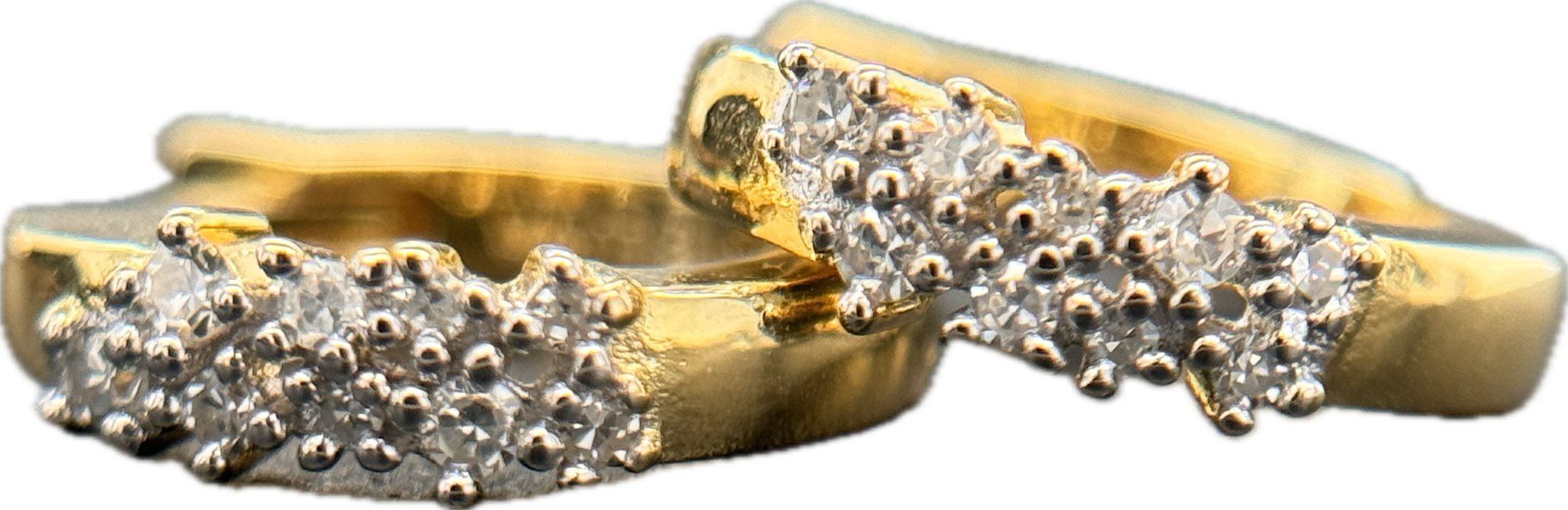 Monte Luna Sterling Silver Gold Plated Hoops with Lab Diamonds