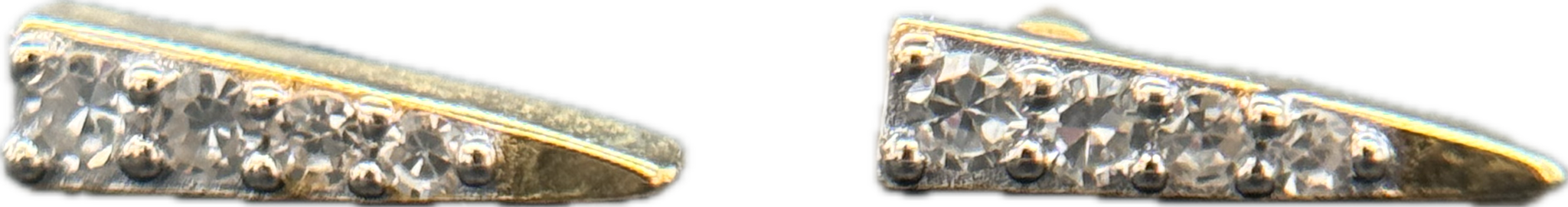 Monte Luna Sterling Silver Gold Plated Pointed Studs with Lab Diamonds