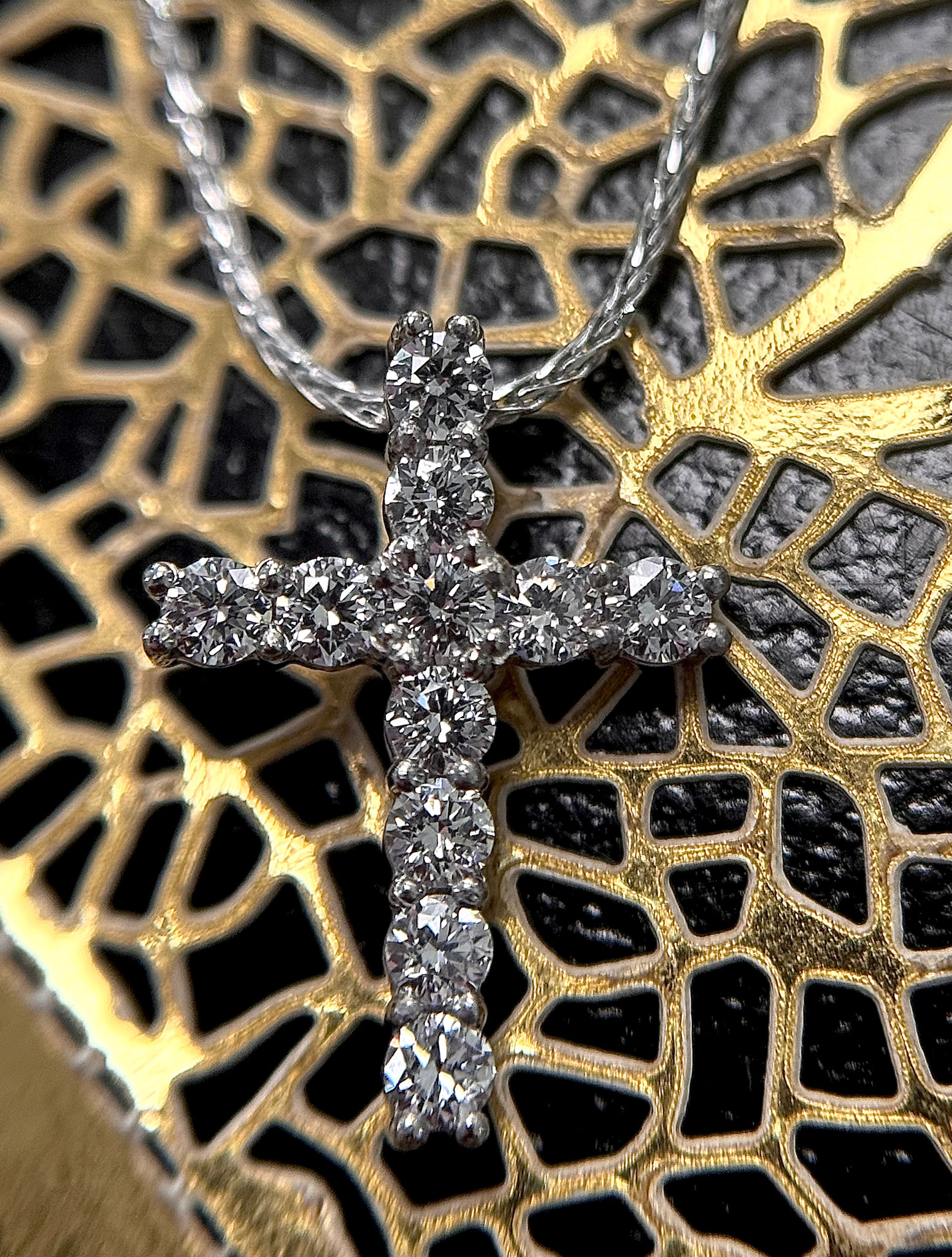 14KW Small .35TW Lab Grown Diamond Cross