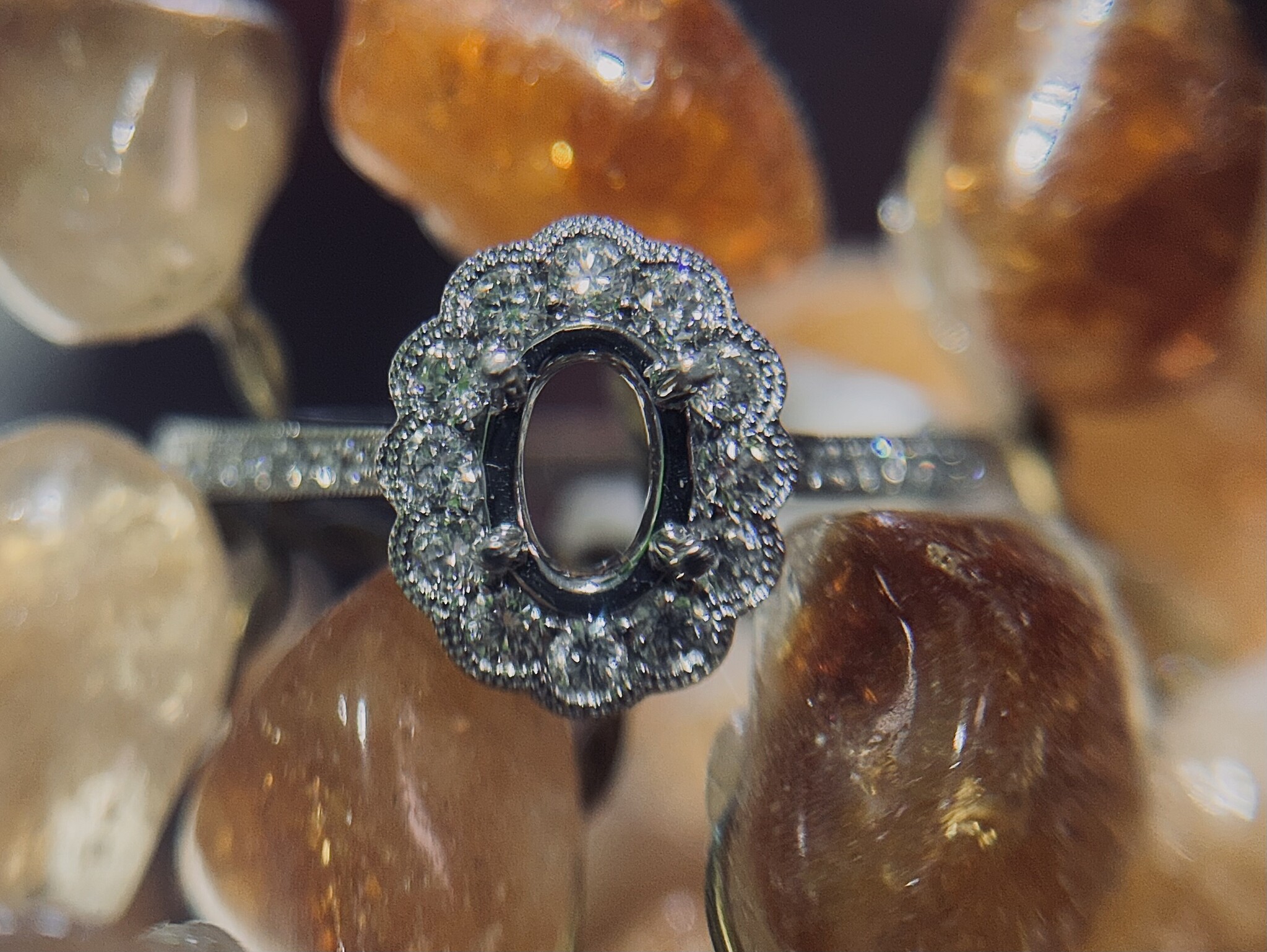 14KW Diamond Halo Remount Ring .35TW