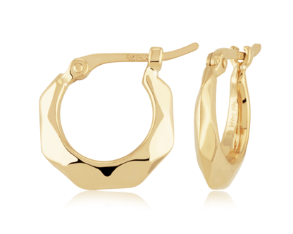 Carla 14KY Small Geometric Hoop Earrings 04/001
