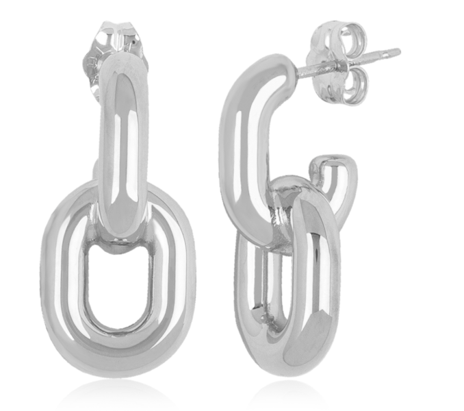 .925 Medium Double Oval Link Earrings .925 Medium Double Oval Link Earrings