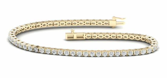 14KY 4CT LG Diamond Tennis Bracelet