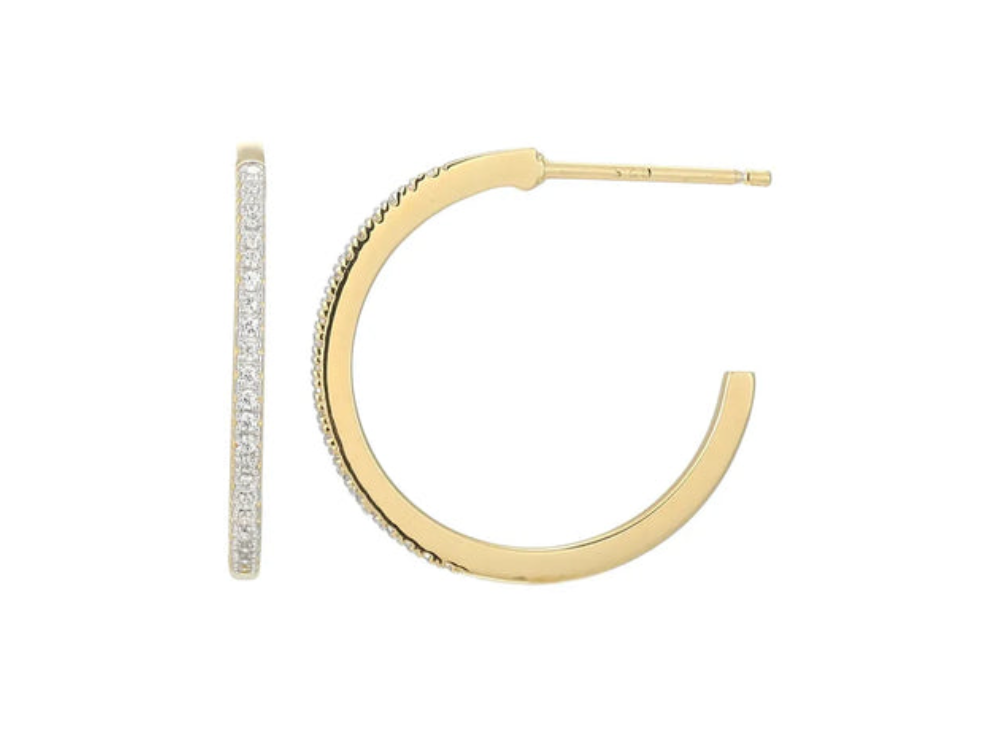 Sterling Silver Gold Plated Rhodium Plated Earrings & Diamond