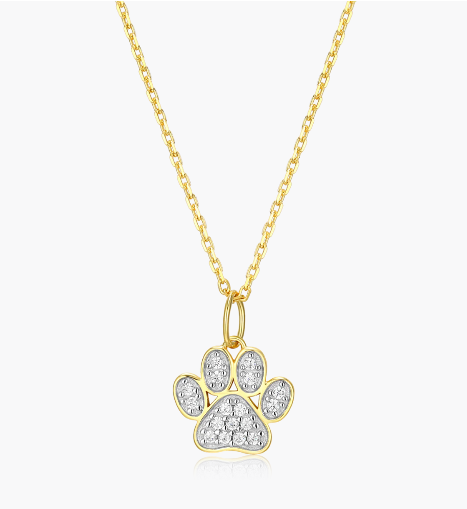 Monte Luna Paw Print Pendant Necklace in 14K Yellow Gold-Plated Sterling Silver Monte Luna Paw Print Pendant Necklace in 14K Yellow Gold-Plated Sterling Silver