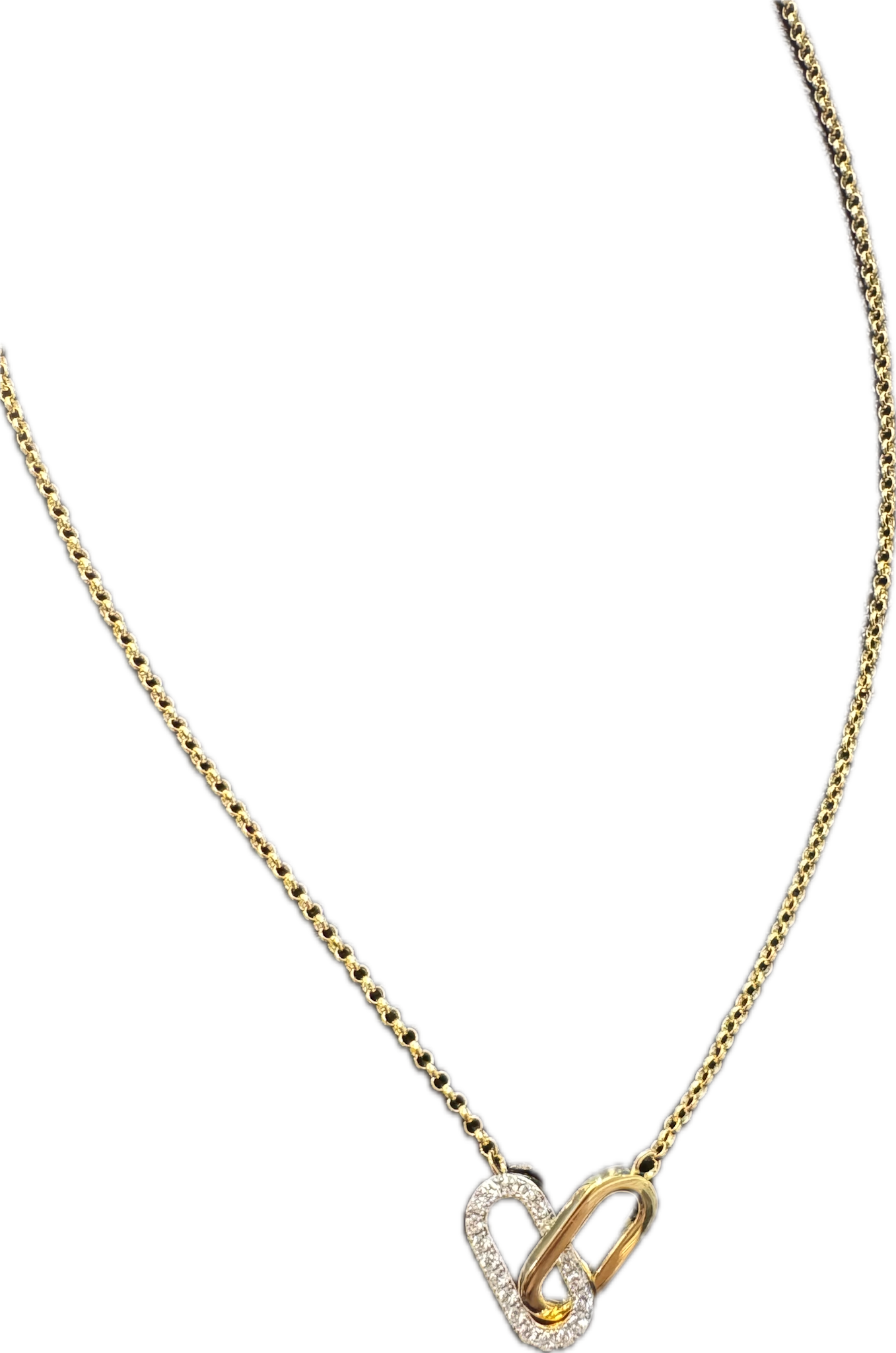 Monte Luna Yellow Gold Plated Interlocking Necklace with Lab Grown Diamonds Monte Luna Yellow Gold Plated Interlocking Necklace with Lab Grown Diamonds