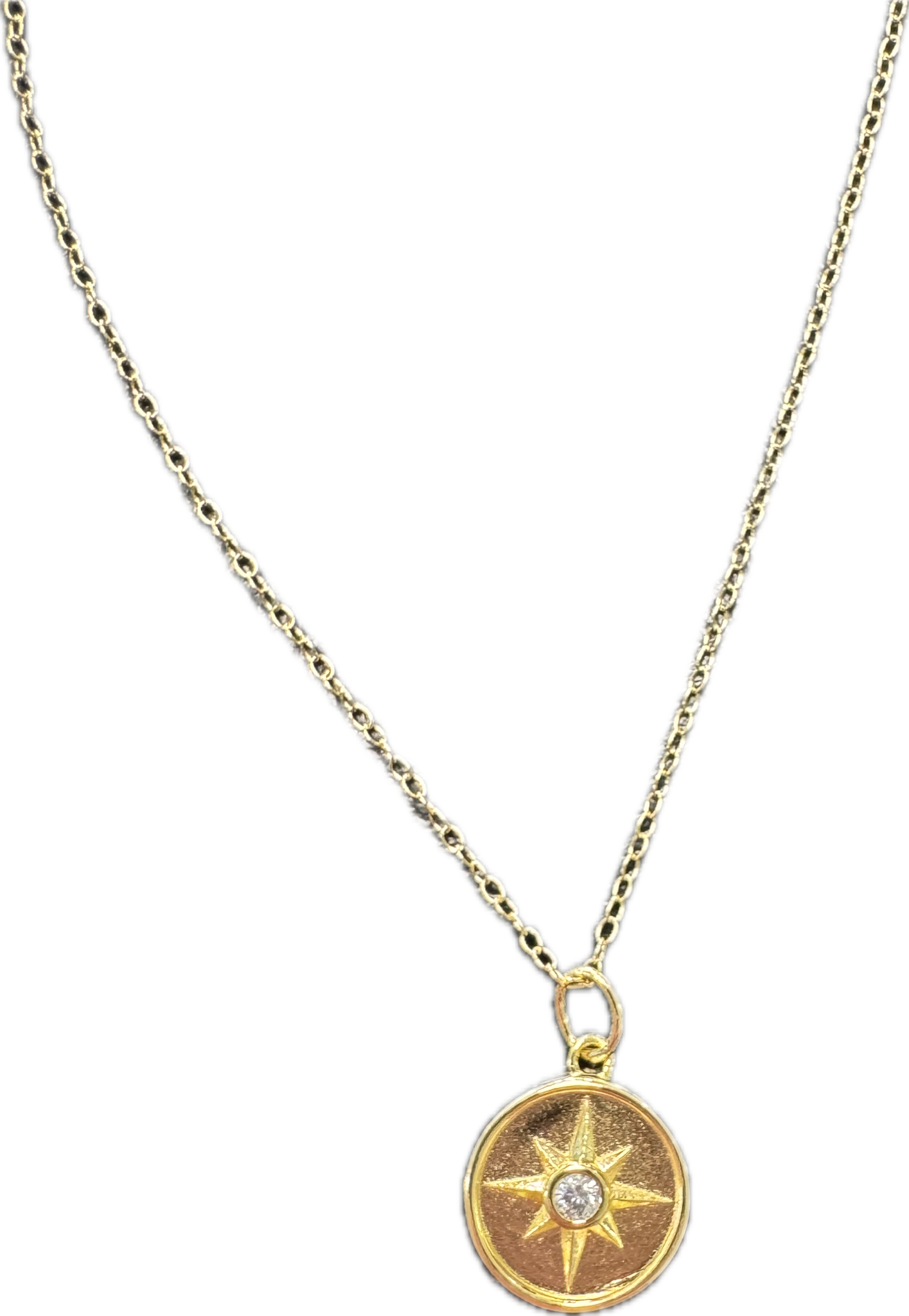 Monte Luna Yellow Gold Plated Compass Pendant with Lab Grown Diamond Monte Luna Yellow Gold Plated Compass Pendant with Lab Grown Diamond