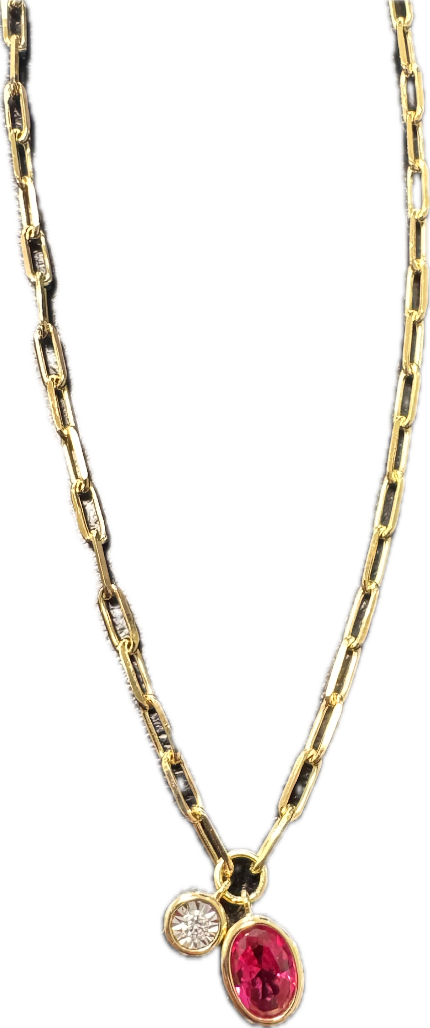 Monte Luna Yellow Gold Plated Created Ruby & LG Diamond Pendant Monte Luna Yellow Gold Plated Created Ruby & LG Diamond Pendant