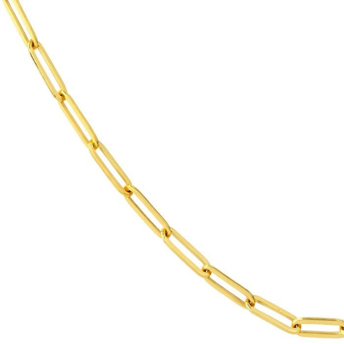 Yellow Gold Plated Adjustable Paperclip Chain