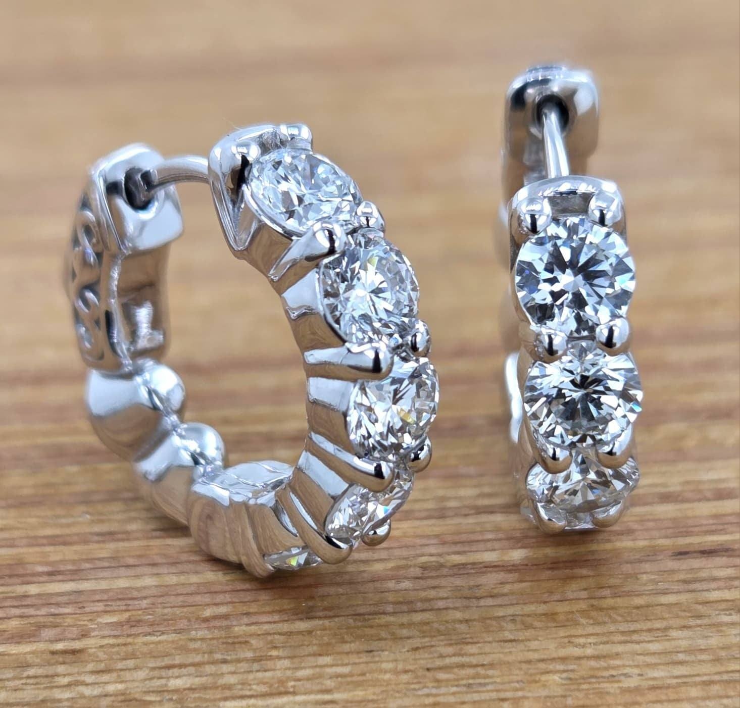 14KW 2.50CTW Lab Grown Diamond Hoops