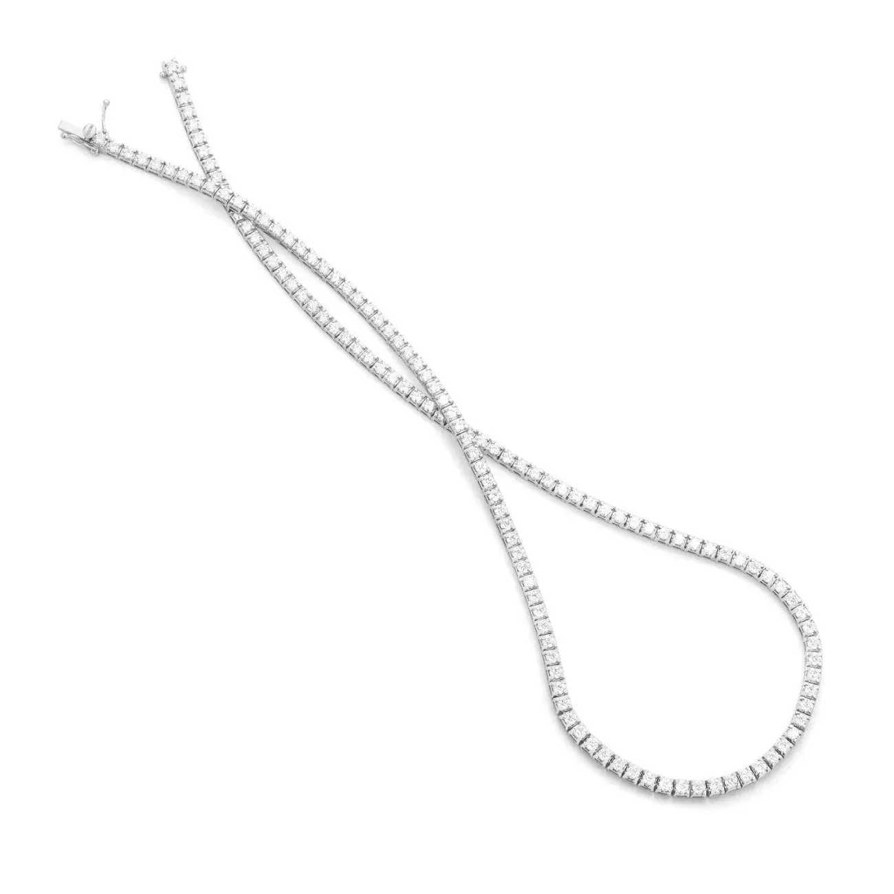 .925 10CTW LG Diamond Tennis Necklace