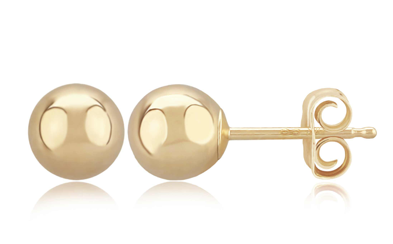 .925 Gold Plated Ball Earrings
