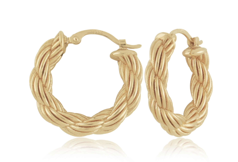 .925 Ss Vermeil 4x20mm Rope Hoop