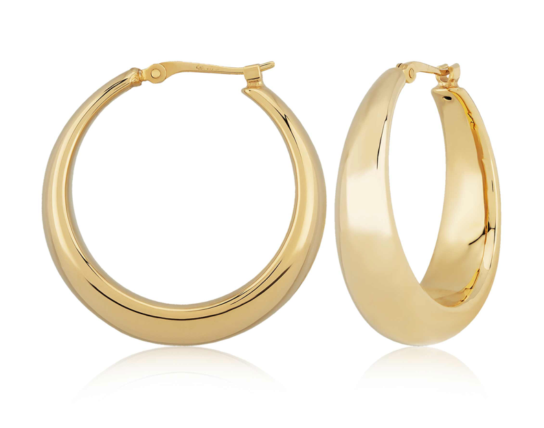 .925 Ss Vermeil Sm Modern Round Hoop