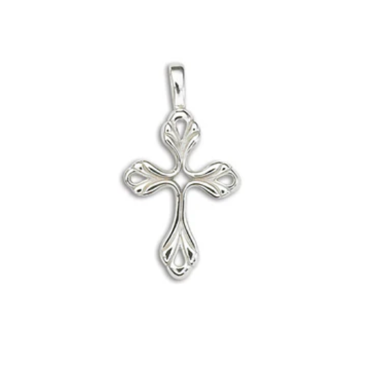 .925 Fleur De Lis Cross