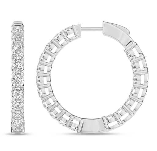 14KW 5CTW LG Diamond Inside Out Hoops