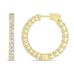 14KY 5CTW LG Diamond Inside Out Hoops
