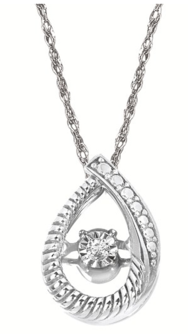 .925 Shimmering Diamond Pendant .02CT