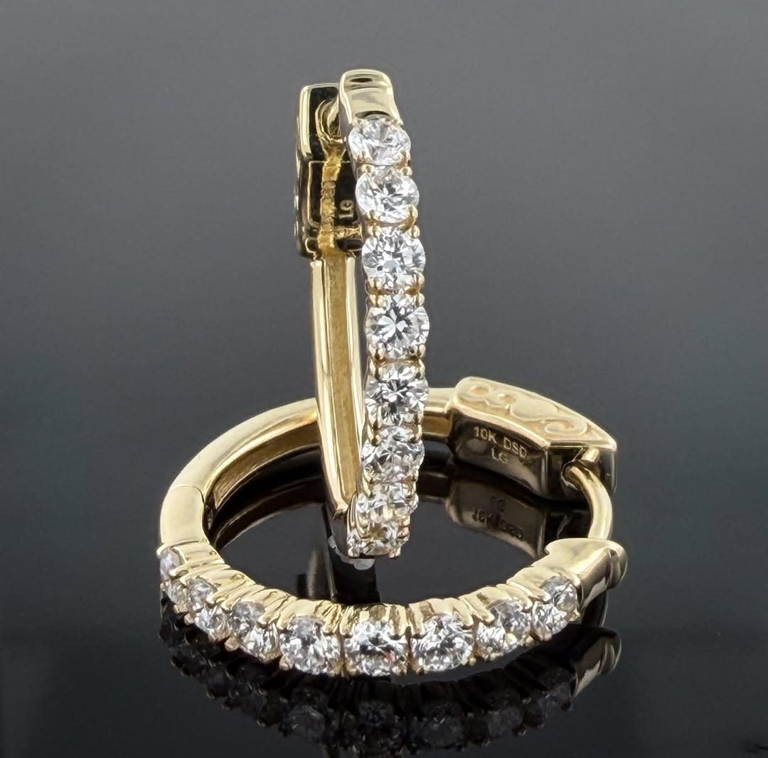 10KY .50tw LG Diamond 3/4" Hoops