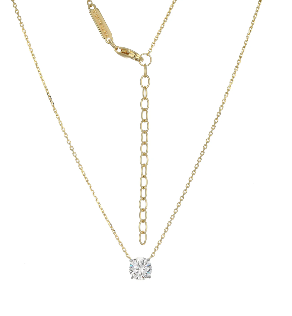 Monte Luna Essentials Large Solitaire Lab-Created Diamond Necklace