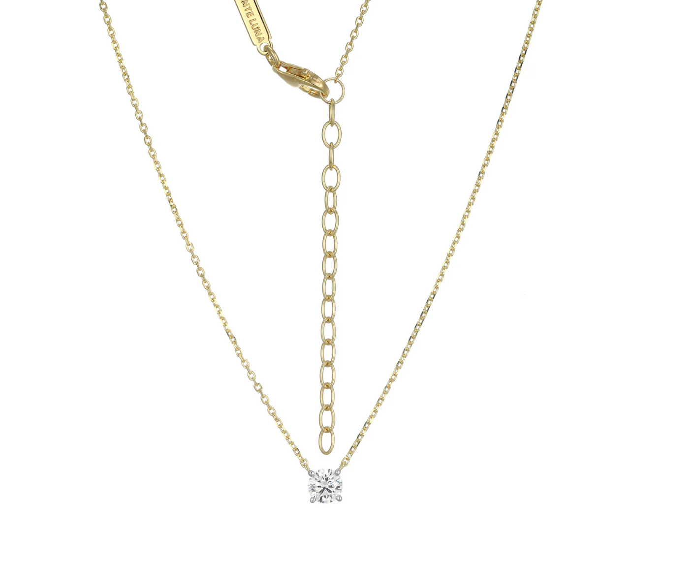 Monte Luna Essentials Medium Solitaire Lab-Created Diamond Necklace
