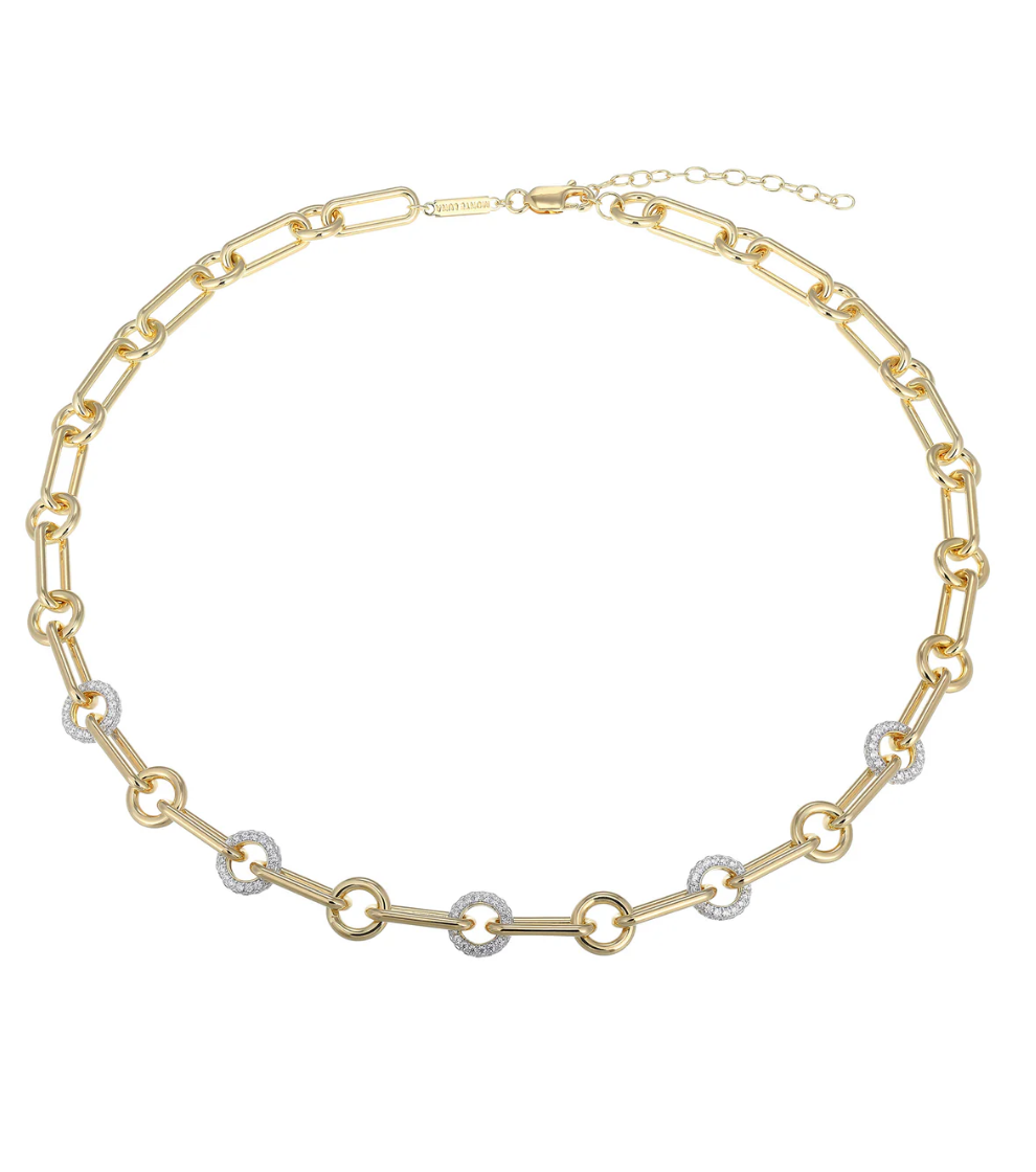Monte Luna Circlet Paperclip Lab-Created Diamond Necklace
