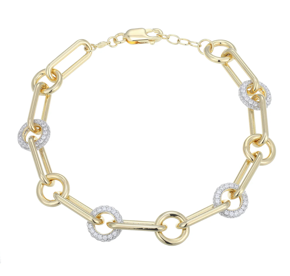Monte Luna Circlet Paperclip Lab-Created Diamond Bracelet