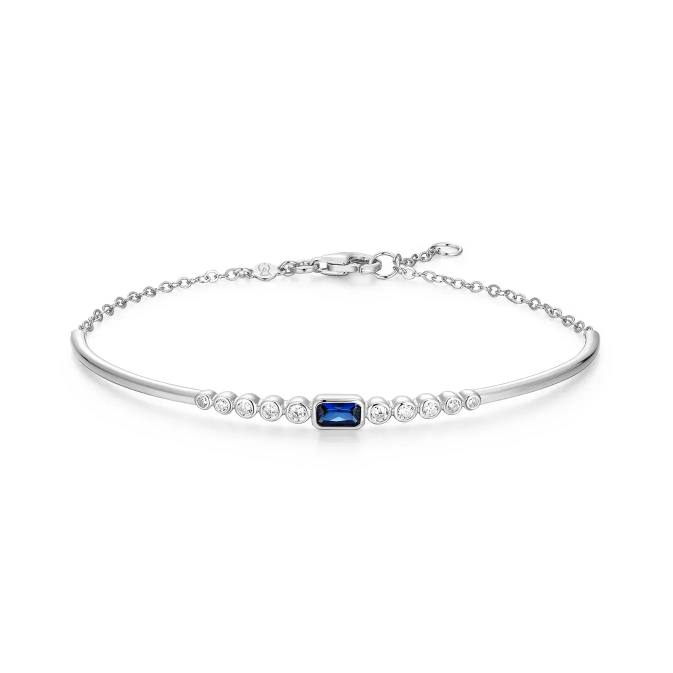 Monte Luna Lab-Created Blue Sapphire & Lab-Created Diamond Cuff Bracelet