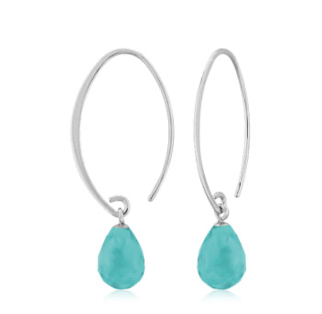 SS Ss Small Simple Sweep Faceted Turq.