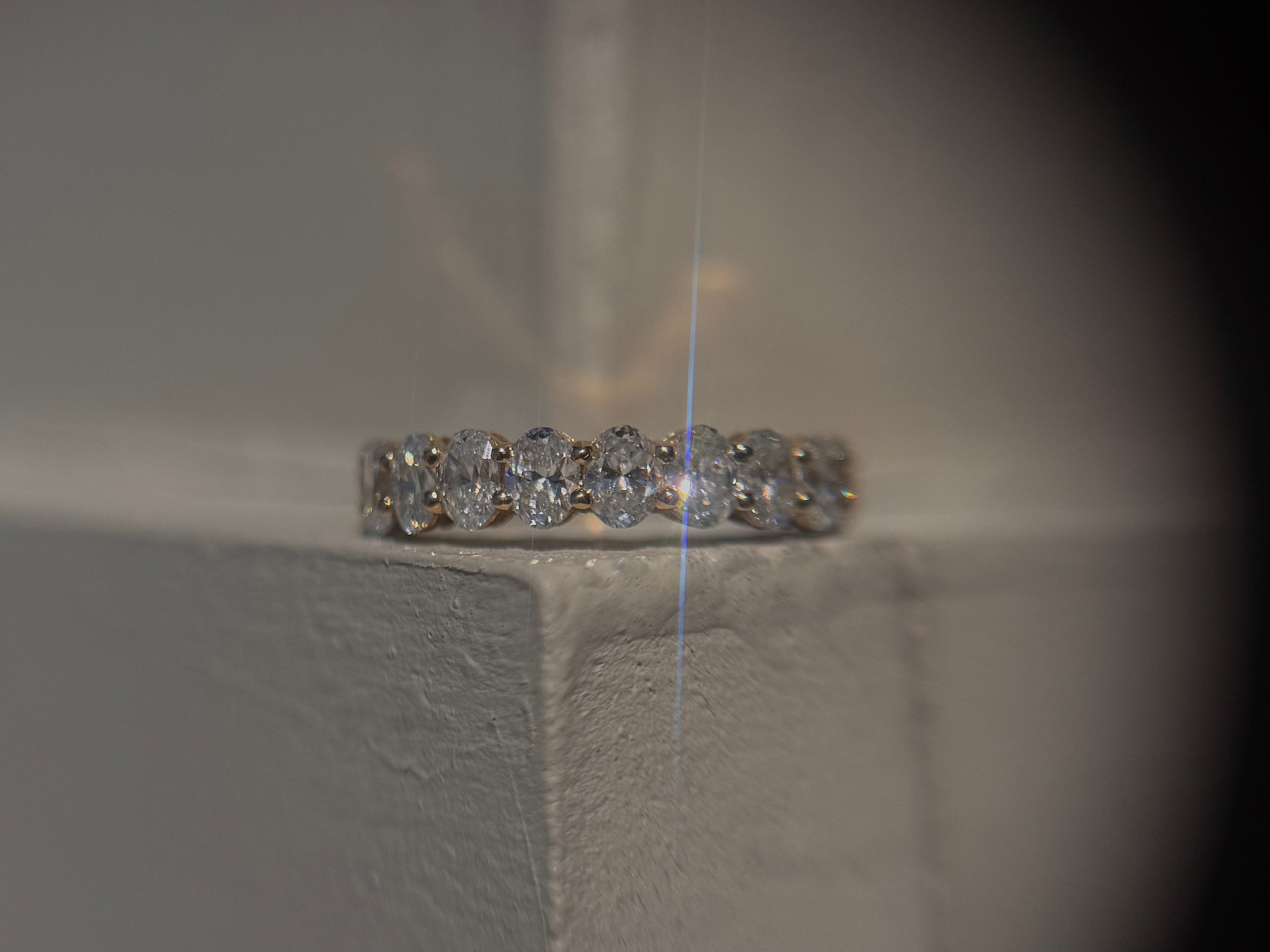 14KY 11 Stone Oval Lab Grown Diamond Band 1.76CTW