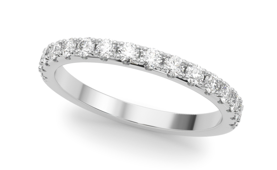 Platinum .50CTW Lab Grown Diamond French Cut Wedding Band
