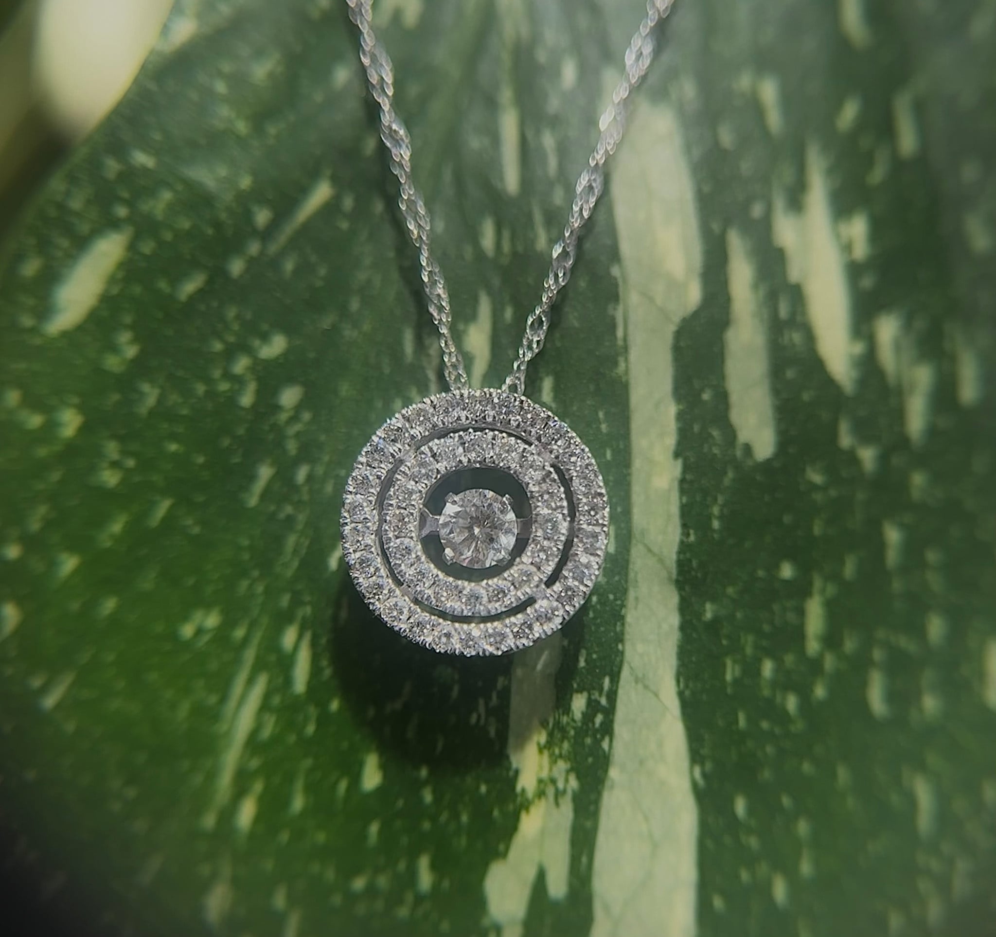 14KW .55CTW (approx) Natural Diamond Shimmering Pendant