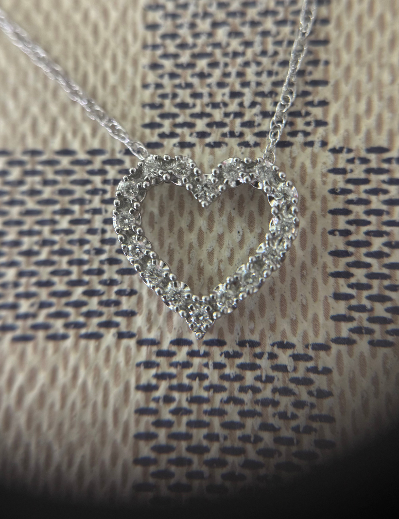 .925 Natural Diamond .16CT (approx) Heart Pendant