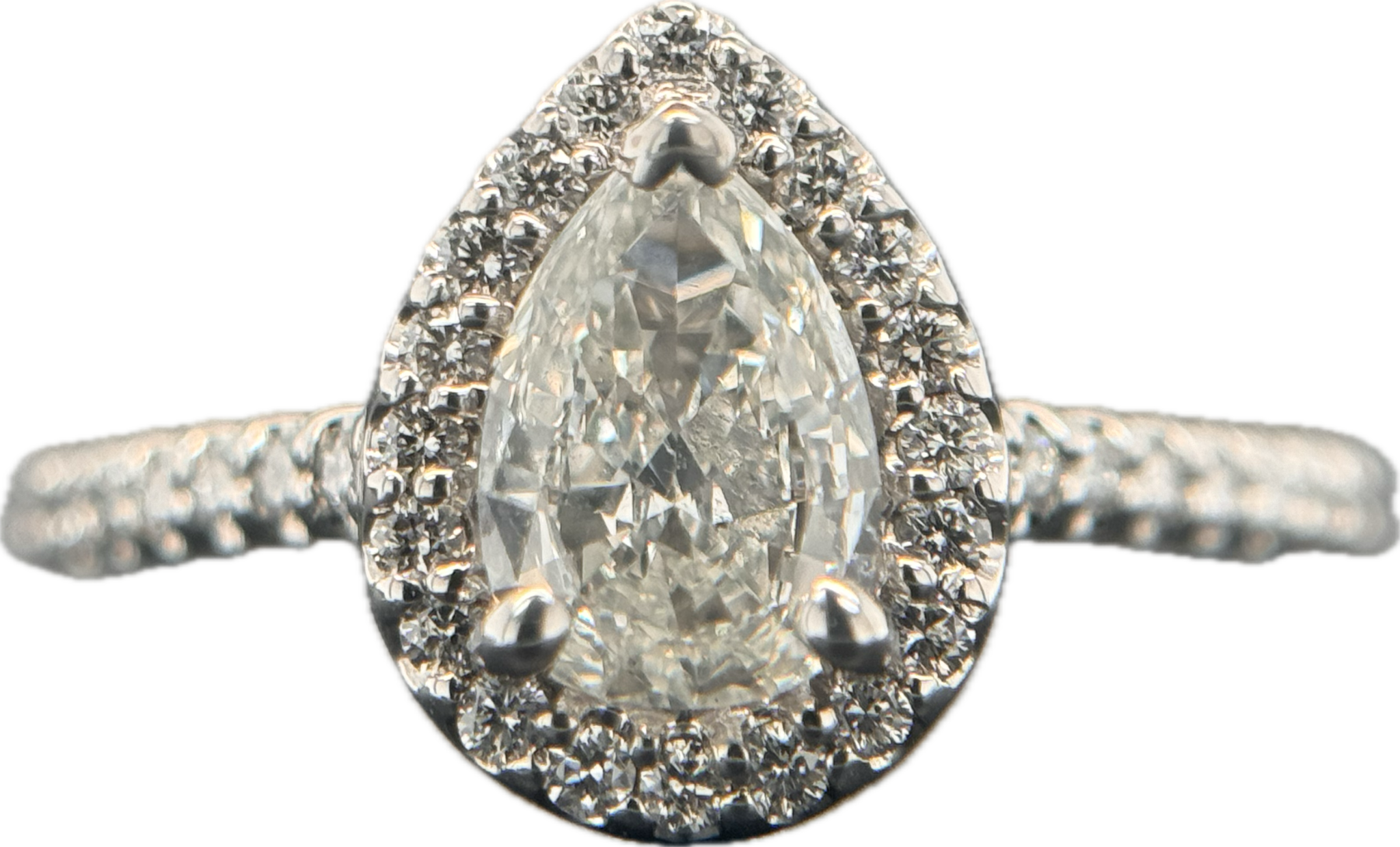 14KW .62 I SI1 Natural Diamond Halo Ring Size 6.75