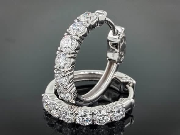 14KW 1.00CTW Lab Grown Diamond Hoops