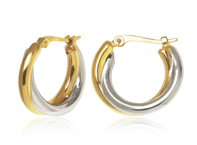 Carla 14K Two Tone Hoop Earring