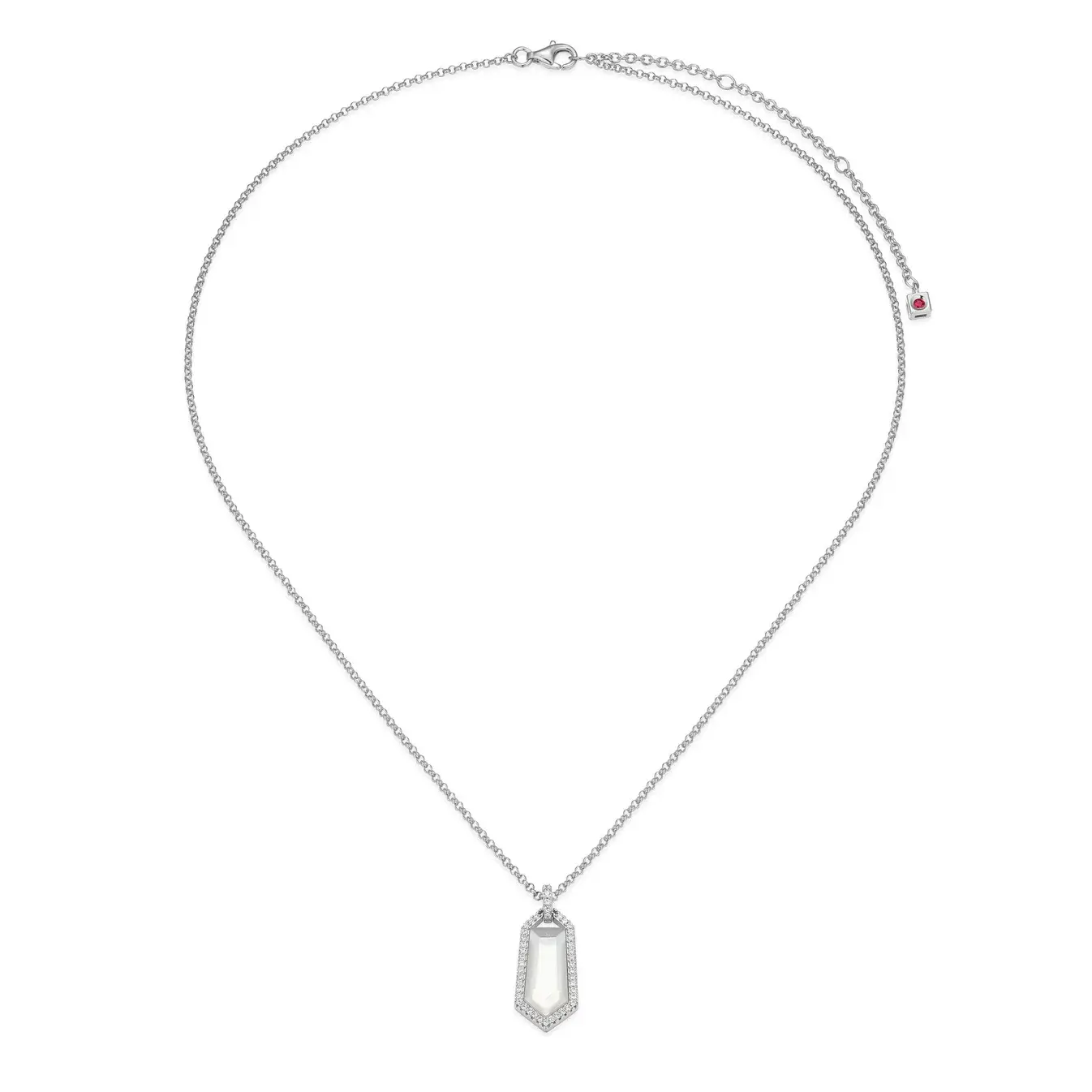 Elle Sterling Silver Crystal Doublet Halo Pendent