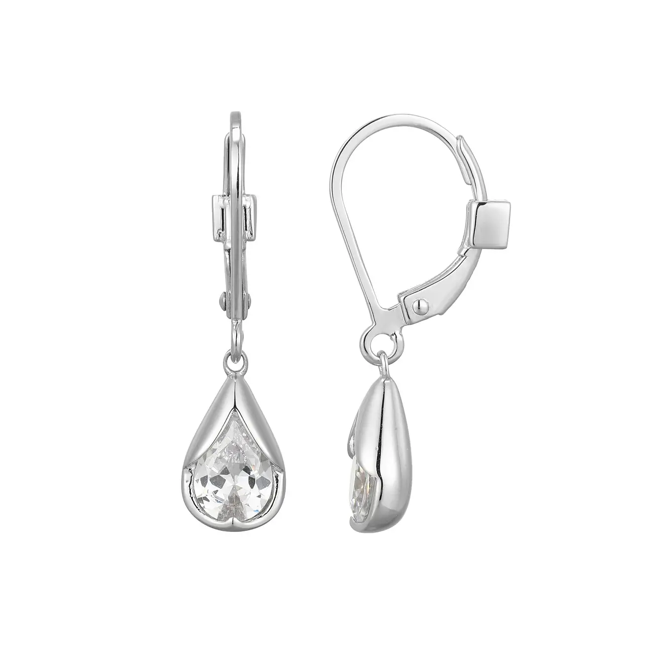 Elle Sterling Silver CZ Lever back Earrings