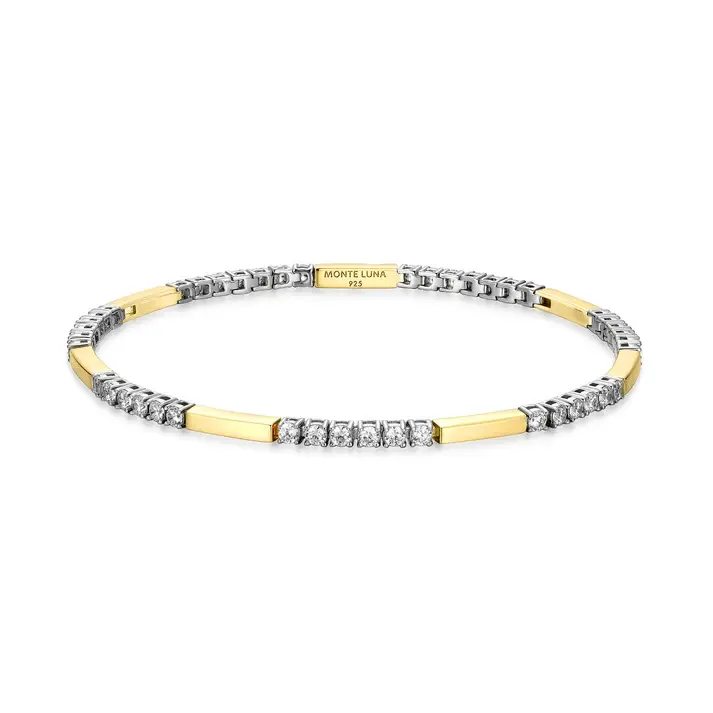 Monte Luna .925 Two-Tone Bar Tennis Bracelet 1 5/8cttw