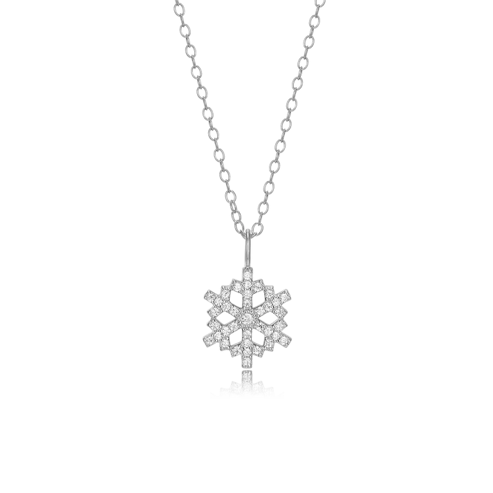 Monte Luna .925 Snowflake Pendant Necklace .12cttw LG diamonds