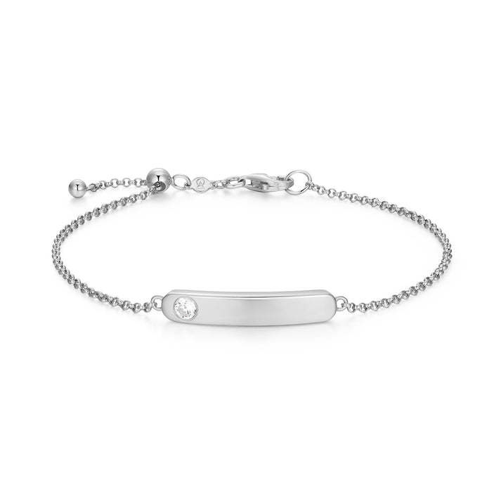 Monte Luna .925 ID Bar LG Diamond Bolo Bracelet .16cttw