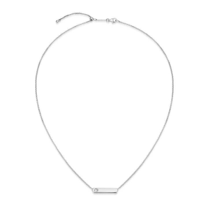 Monte Luna .925 ID Bar LG Diamond Bolo Necklace  .16cttw